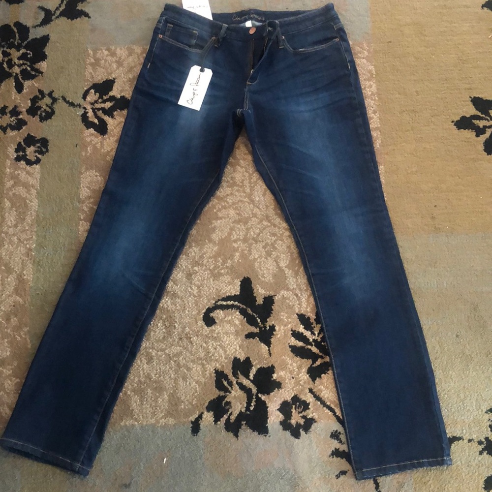 Chip and pepper dark denim blue jeans.